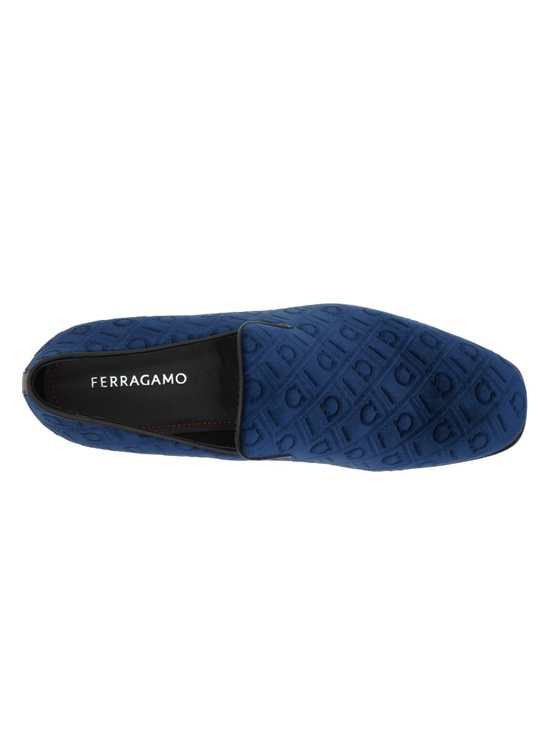 Salvatore Ferragamo Berry Tex Formal Loafers Navy Blue Velvet Size 11 US New main image 4